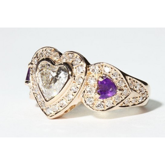 Heart Shaped Bezel Engagement Ring
