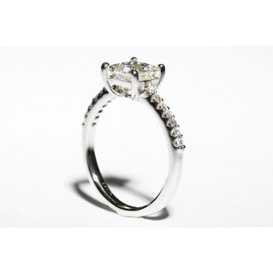 Low Set Princess Cut Engagement Ring