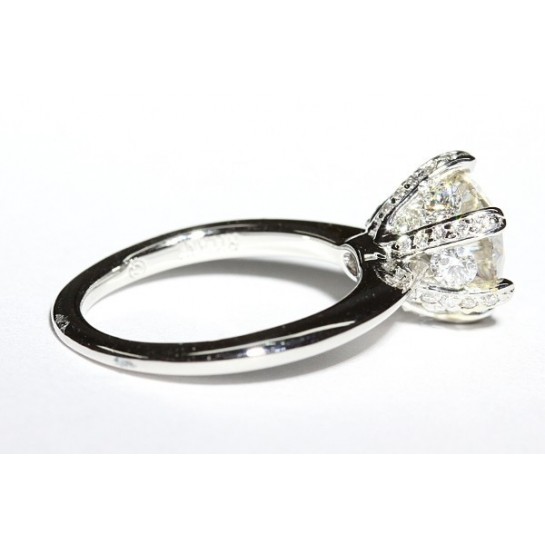 Knife Edged Diamond Pronged Engagement Ring