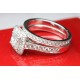 33716655 Legacy Diamond Engagement Ring & Matching Diamond Eternity Wedding Banddding Wet