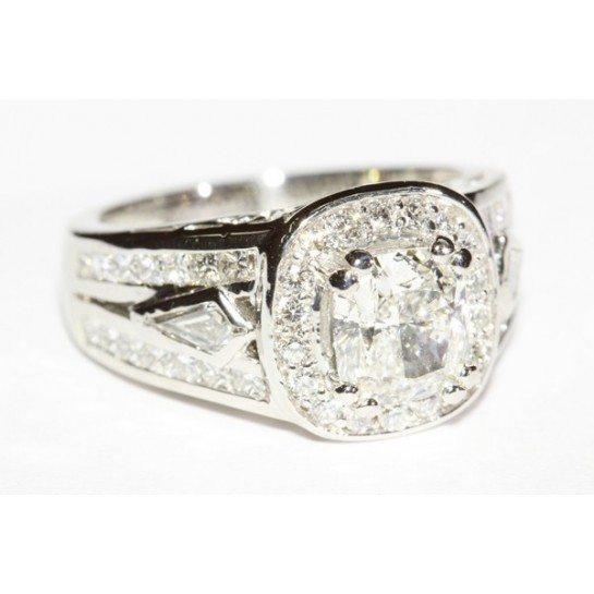 Kite Side Stone Diamond Engagement Ring