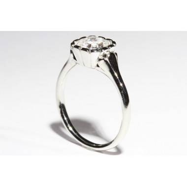 Flower Style Engagement Ring & optional Matching Wedding Band Slide