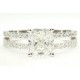 36381001 Split Shank "U" Center Diamond Engagement Ring w/ Micro-Pave 