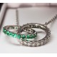 Kobe Mark Natural Diamond & Emerald Intertwined Necklace