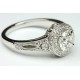 40631497 Exquisite Millgrain Diamond Halo Etching Engagement Ring