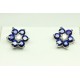 1.90 CTW Diamond & Sapphire Cluster Flower Earrings