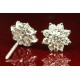 Sunflower Cluster Earrings in Platinum