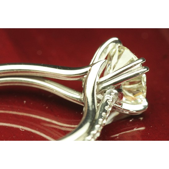 Platinum Custom Wire & Claw Set Engagement Ring