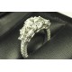 Emerald Cut Side Stone & Micro Pave Milgrain Engagement Ring