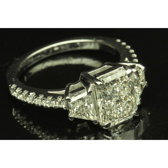 Trapezoid Diamond Engagement Ring