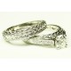 Muti-Carvings Hand Made Diamond Engagement Ring & Wedding Band Set