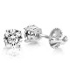 1.00 CTW Diamond stud Screw-back Earrings solid 14K White Gold colorless SI Ideal Cut