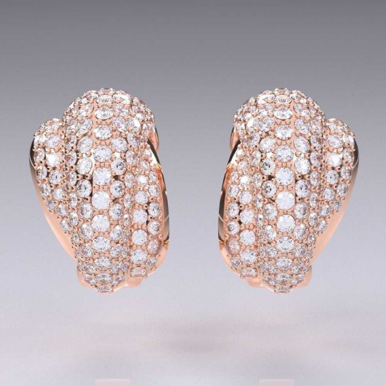 3.50 Ct 14K Diamond Clip Designer Earrings