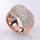 4.00 Carat Micro-Pave Elegant Diamond Ring 14K Rose Gold 