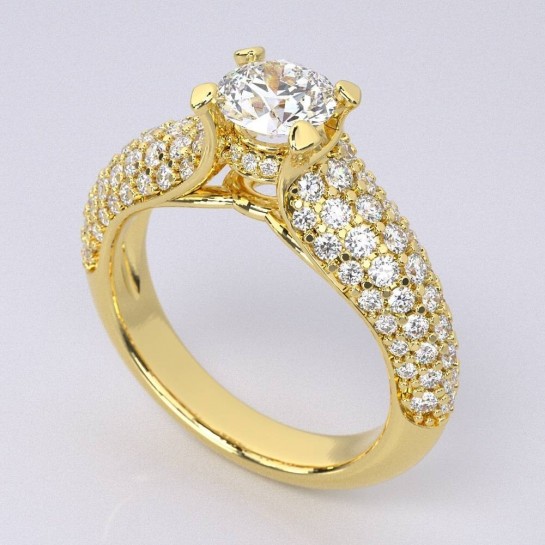 0.81 ct Micro-Pave Diamond Engagement Ring Semi Mount