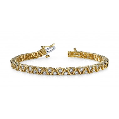 3.00 Carat Designer Diamond Bracelet Round DIAMOND Tennis Bracelet 14K Gold