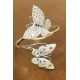 5.00 Carat Butterfly Diamond & Sapphire Bangle Bracelet 14K White Gold