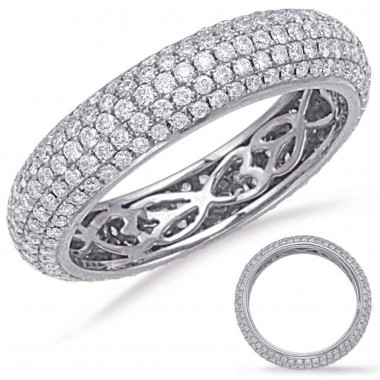 1.36 ctw. WHITE GOLD ETERNITY PAVE BAND 5mm Size 7