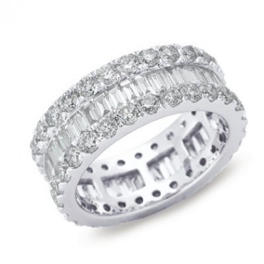 4.18 ctw. WHITE GOLD ETERNITY BAND 8MM SIZE 6.75