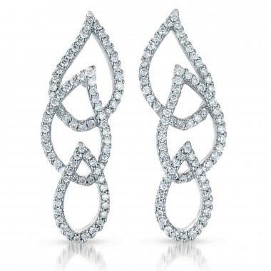 0.63 ctw. WHITE DIAMOND EARRINGS SI1 Ideal 29mm High 11mm Wide