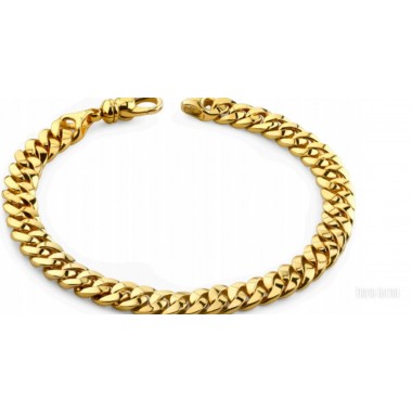 Men's Round Bracelet 14K Two Tone Gold
