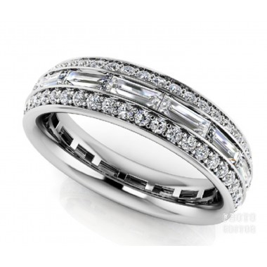 2.00 Carat Baguette and Round Diamond Ring