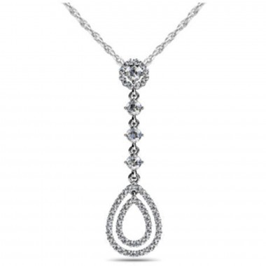 1.02 ct Diamond Hanging Pendant & 16" Inch Cable Chain