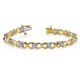 1.00 Carat Two Tone CLASSIC DIAMOND LINK Bracelet 14K Gold 14.7g