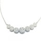 1.22 ct Round Shape Cluster Diamond Necklace & 18" Inch Cable Chain in 18K White Gold