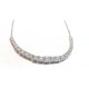 1.14 ct Round Shape Diamond Tennis Necklace & 18" Inch Cable Chain in 18K White Gold